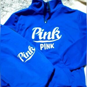 Pink print letters sweatshirt/sweatpants hoodie, tracksuit, matching set royal